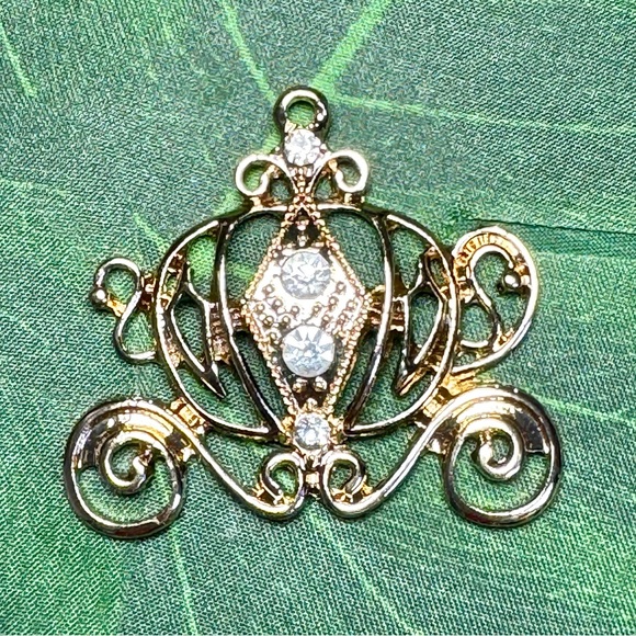 NEW Large Rhinestone Cinderella Carriage Pendant diy Jewelry Making Charm - Picture 11 of 14